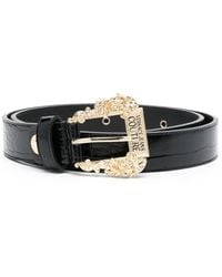 Versace - Logo-engraved Buckle Leather Belt - Lyst