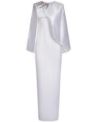 ARAFTU - Crystal-Embellished Cape-Overlay Maxi Dress - Lyst