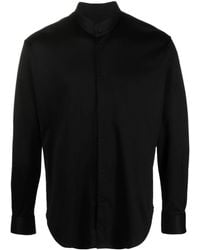 Giorgio Armani - Band-collar Cotton Shirt - Lyst