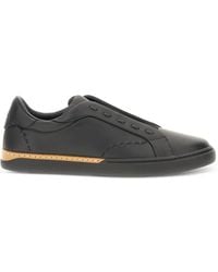 Fendi - Slip-On Leather Low-Top Sneakers - Lyst