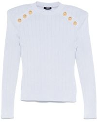 Balmain - Pullover Mit Knopfdetail - Lyst