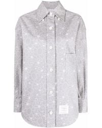 Thom Browne - Floral-Print Oversized Cotton Shirt - Lyst
