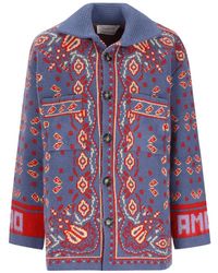 Giada Benincasa - Soho Intarsia-Knit Button-Up Cardigan - Lyst