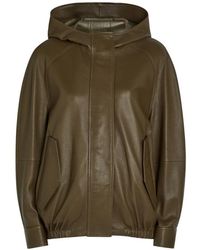 Nour Hammour - Hooded Leather Jacket - Lyst