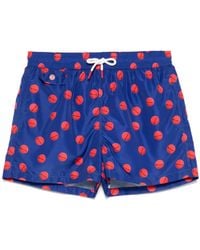 Kiton - Logo-Print Swim Shorts - Lyst