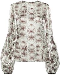Genny - Organza Turtle Print Blouse - Lyst