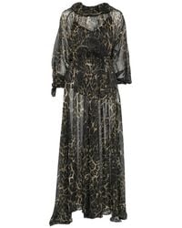 Just Cavalli - Leopard-Print Ruffled Maxi Dress - Lyst