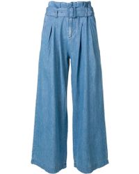 Pantalones Cinturón Anchos Con Azul KTJl1uFc35