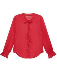 Maliparmi - Tie-Neck Flounce-Cuff Shirt - Lyst