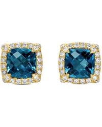 David Yurman - 18Kt Petite Chatelaine Topaz And Diamond Stud Earrings (5Mm) - Lyst