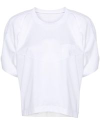 Sacai - Puff-Sleeves Cotton T-Shirt - Lyst