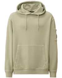 C.P. Company - Cotton Diagonal Fleece Lens Hoodie - Lyst
