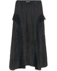 Bimba Y Lola - Jupe Fluide Noire À Bords En Dentelle - Lyst