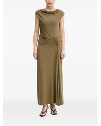 Pedro Del Hierro Madrid - Draped-Neck Gathered-Waist Maxi Dress - Lyst