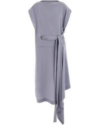 Ferragamo - Vestido de seda con detalle Gancio - Lyst