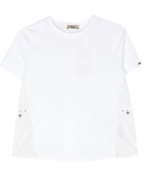 Herno - T-shirt Met Contrasterend Vlak - Lyst