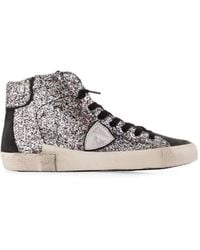 Philippe Model - Prsx Glitter-Embellished Sneakers - Lyst