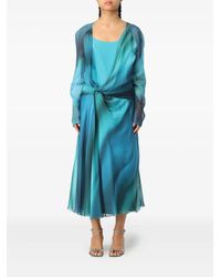 Alberta Ferretti - Chiffon Midi-Jurk Met Print - Lyst