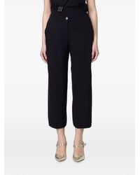 Hanita - Crepe-Texture Cropped Trousers - Lyst