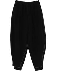 COMME DES GARÇON BLACK - Elasticated-Waist Tapered Trousers - Lyst