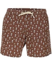 MC2 Saint Barth - X Peanuts Lighting Snoopy Coffee-Print Swim Shorts - Lyst