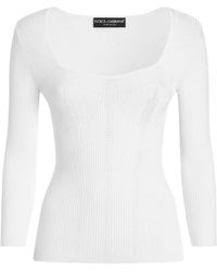 Dolce & Gabbana - Pullover En Maille Côtelée - Lyst