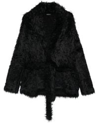 Balenciaga - Belted Faux-Fur Jacket - Lyst