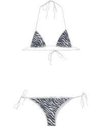 Oséree - Top de bikini de lurex con estampado de cebra - Lyst