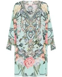 CAMILLA - Petal Promise Zijden Jurk Met Print - Lyst