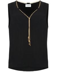 St. John - Top Con Dettaglio Catena - Lyst