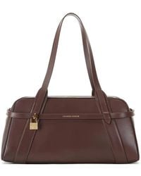 Elisabetta Franchi - Padlock-Detail Leather Shoulder Bag - Lyst