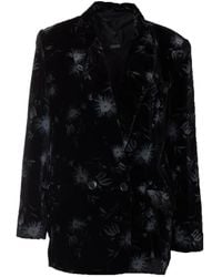 Pinko - Floral-Print Double-Breasted Jacket - Lyst