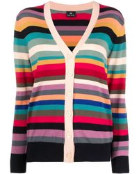 PS by Paul Smith - Cardigan rayé en maille - Lyst