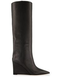 Jimmy Choo - Blake 85 Smooth Leather Knee-High Boots With Wedge Heel - Lyst