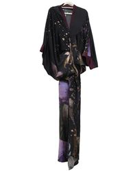 YANGKEHAN - Maxi Floral-Print Silk Dress - Lyst