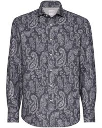 Brunello Cucinelli - Katoenen Overhemd Met Paisley-print - Lyst