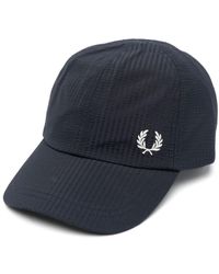 Fred Perry - Logo-embroidered Seersucker Cap - Lyst