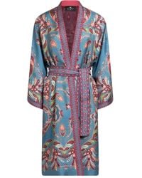 Etro - Kesa Jas Met Paisley-Print En Ceintuur - Lyst