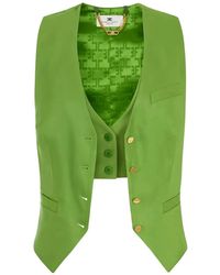 Elisabetta Franchi - Asymmetric Double-Layered Waistcoat - Lyst