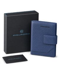 Piquadro - Pebbled-Leather Wallet - Lyst