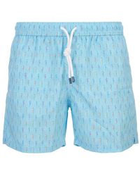 Fedeli - Short De Bain À Imprimé Graphique - Lyst