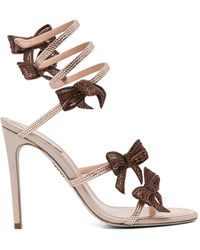 Rene Caovilla - 100Mm Crystal-Embellished Floral Sandals - Lyst