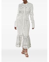Off-White c/o Virgil Abloh - Eyelet-Embellished Belted Midi Dress - Lyst