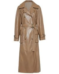 Brunello Cucinelli - Leather Trench Coat - Lyst