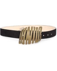 Jean Paul Gaultier - Logo-Buckle Suede Belt - Lyst