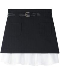 Sandro - Mini Striped Ruffled Skirt - Lyst