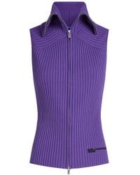 KARL LAGERFELD - Zip Knit Vest - Lyst