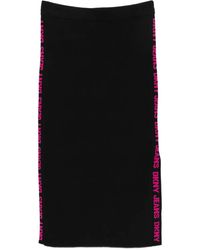 DKNY - Logo-Stripe Midi Skirt - Lyst
