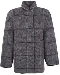 Boboutic - Herringbone-Knit Checked Jacket - Lyst