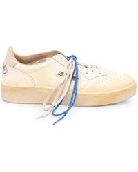 Autry - Medalist Distressed Leather Sneakers - Lyst